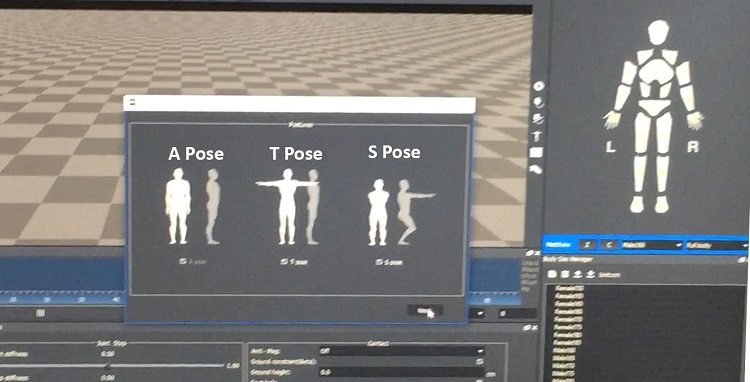 software showing the three calibration poses